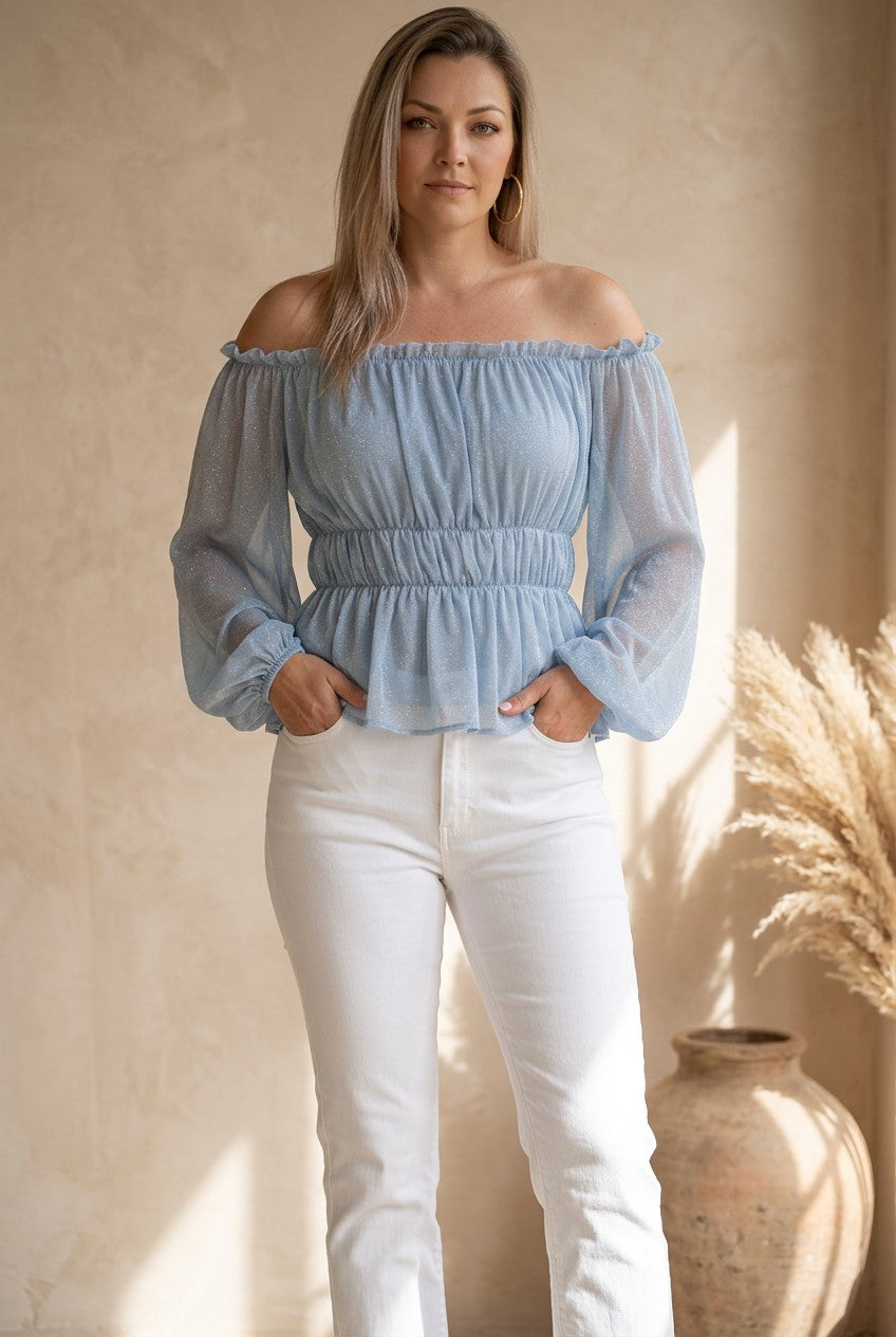Coastal Luster Plissé Top