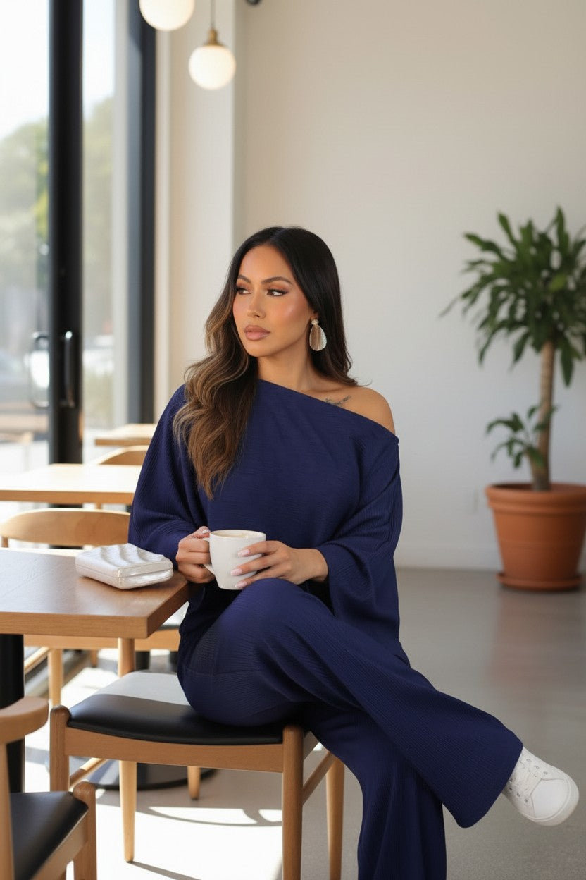 Sunkissed Square-Neck Two-Piece Set Midnight Navy