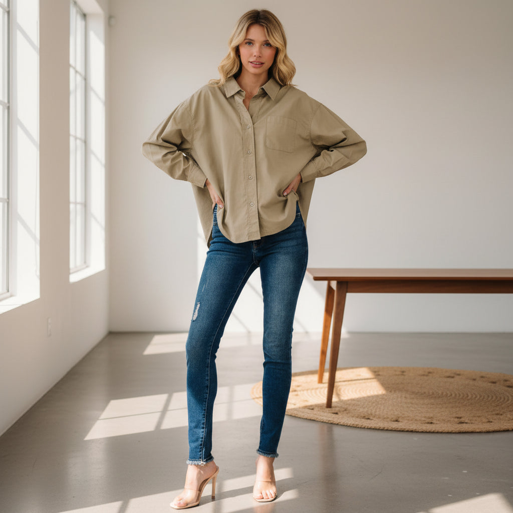 Oversized Long Sleeve Button Up