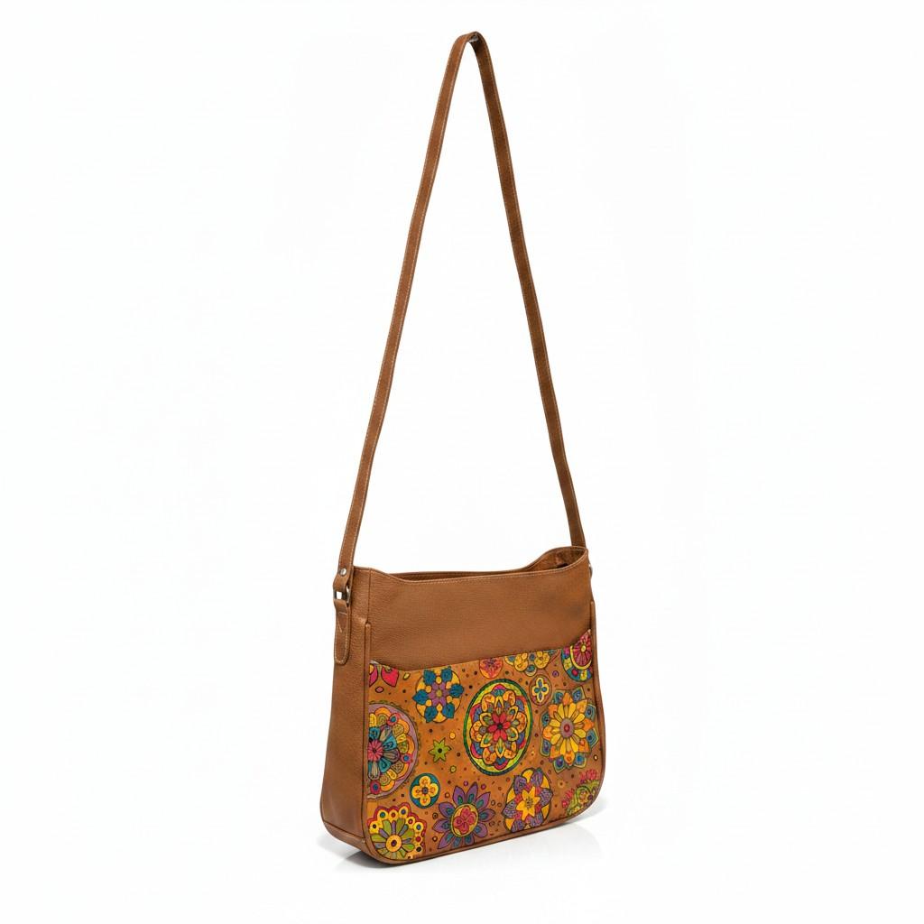 Artisan Genuine leather Hand Painted Crossbody Bag