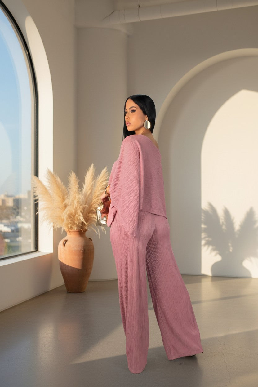 Sunkissed Square-Neck Two-Piece Set Rose