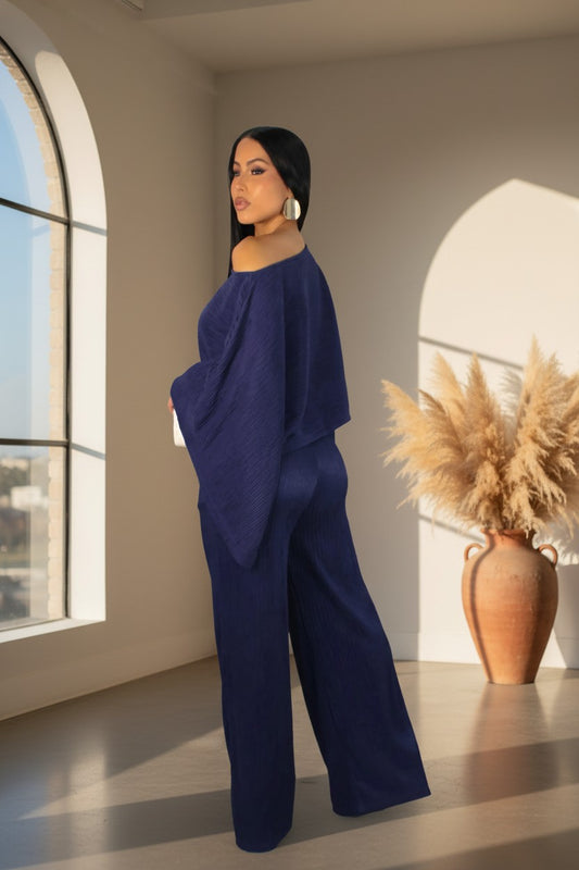 Sunkissed Square-Neck Two-Piece Set Navy