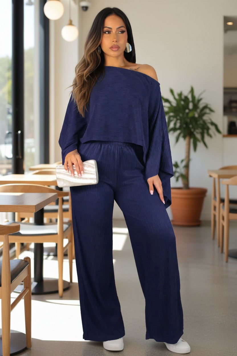 Sunkissed Square-Neck Two-Piece Set  Midnight Navy