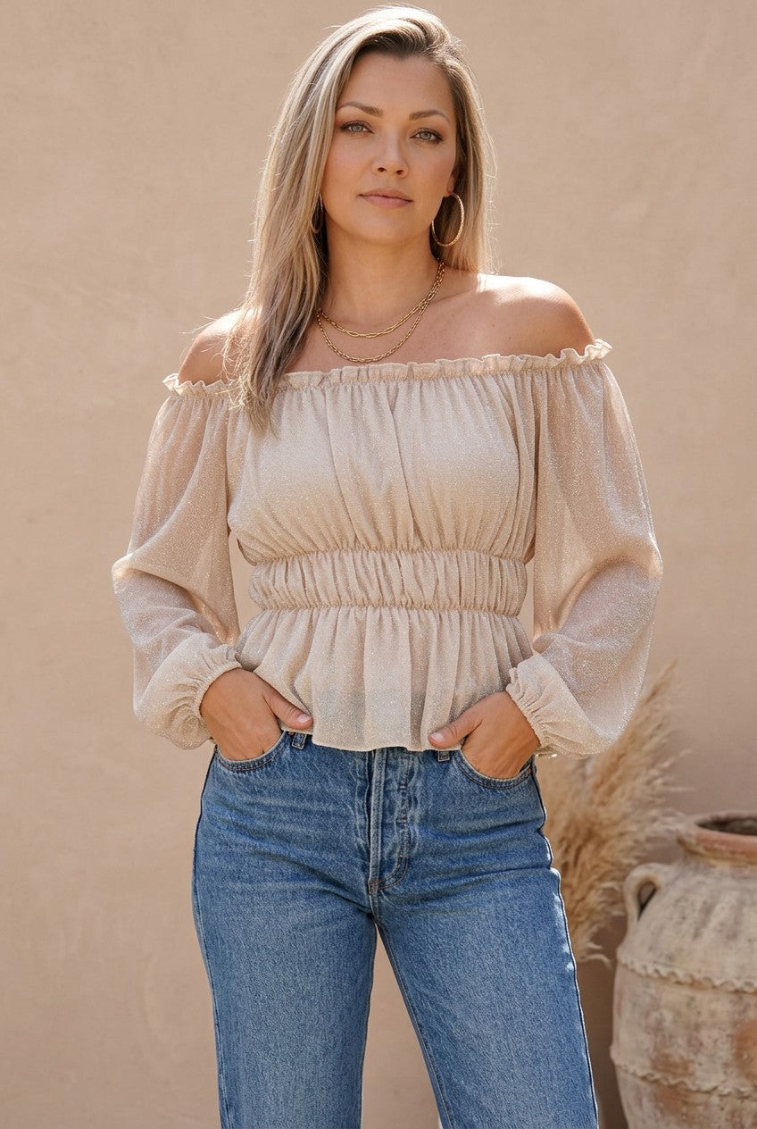Coastal Luster Plissé Top