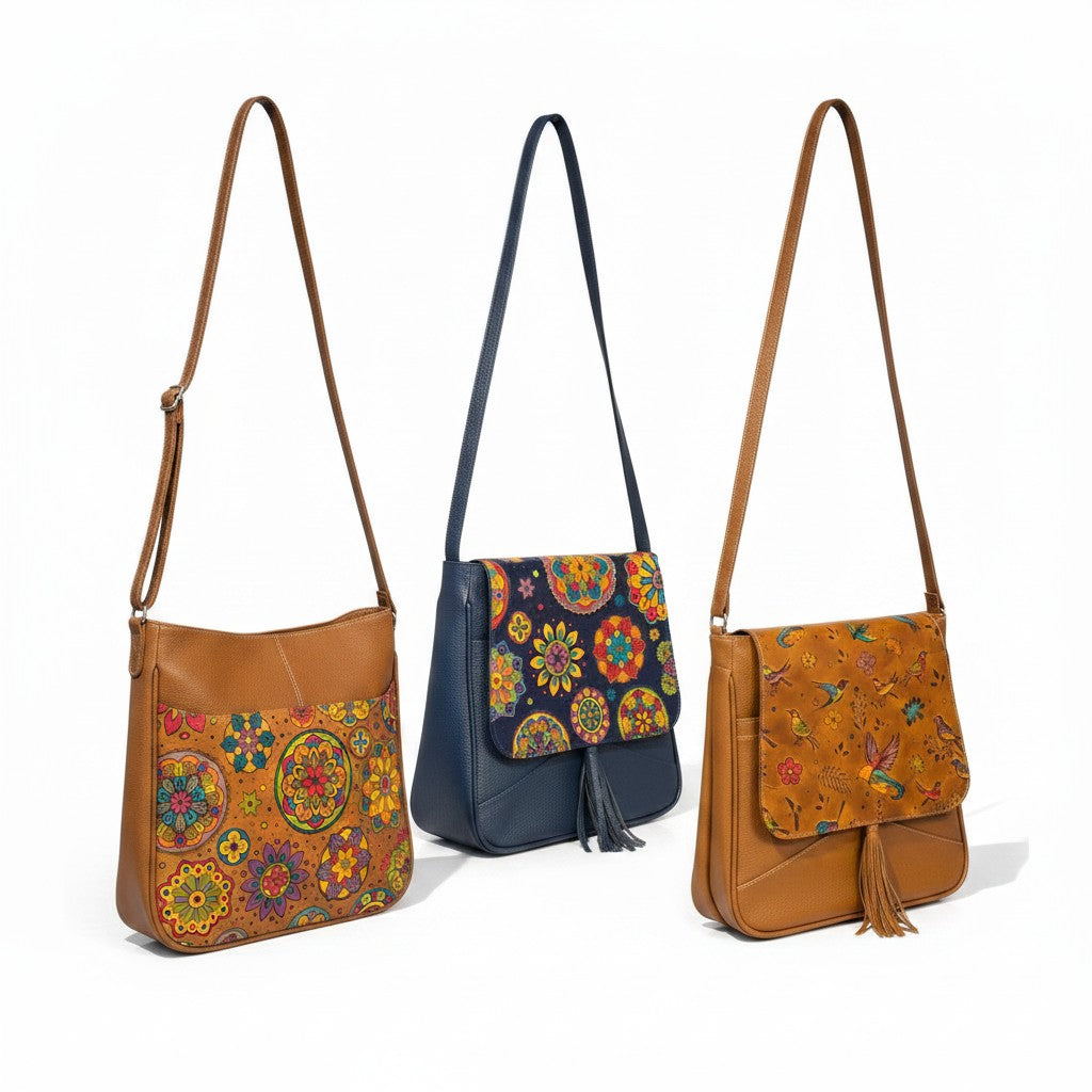 Artisan Genuine leather Hand Painted Crossbody Bag