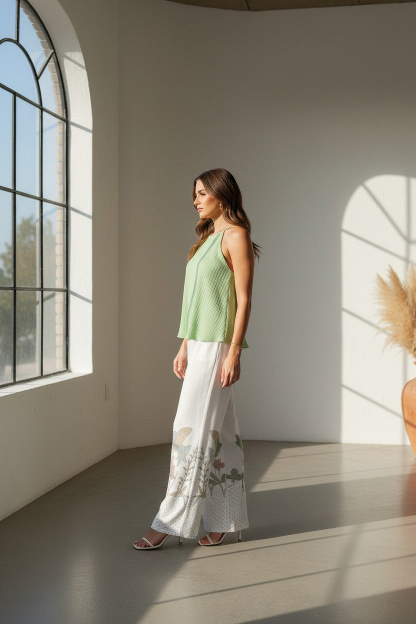 Luminous Stripe Satin Cami
