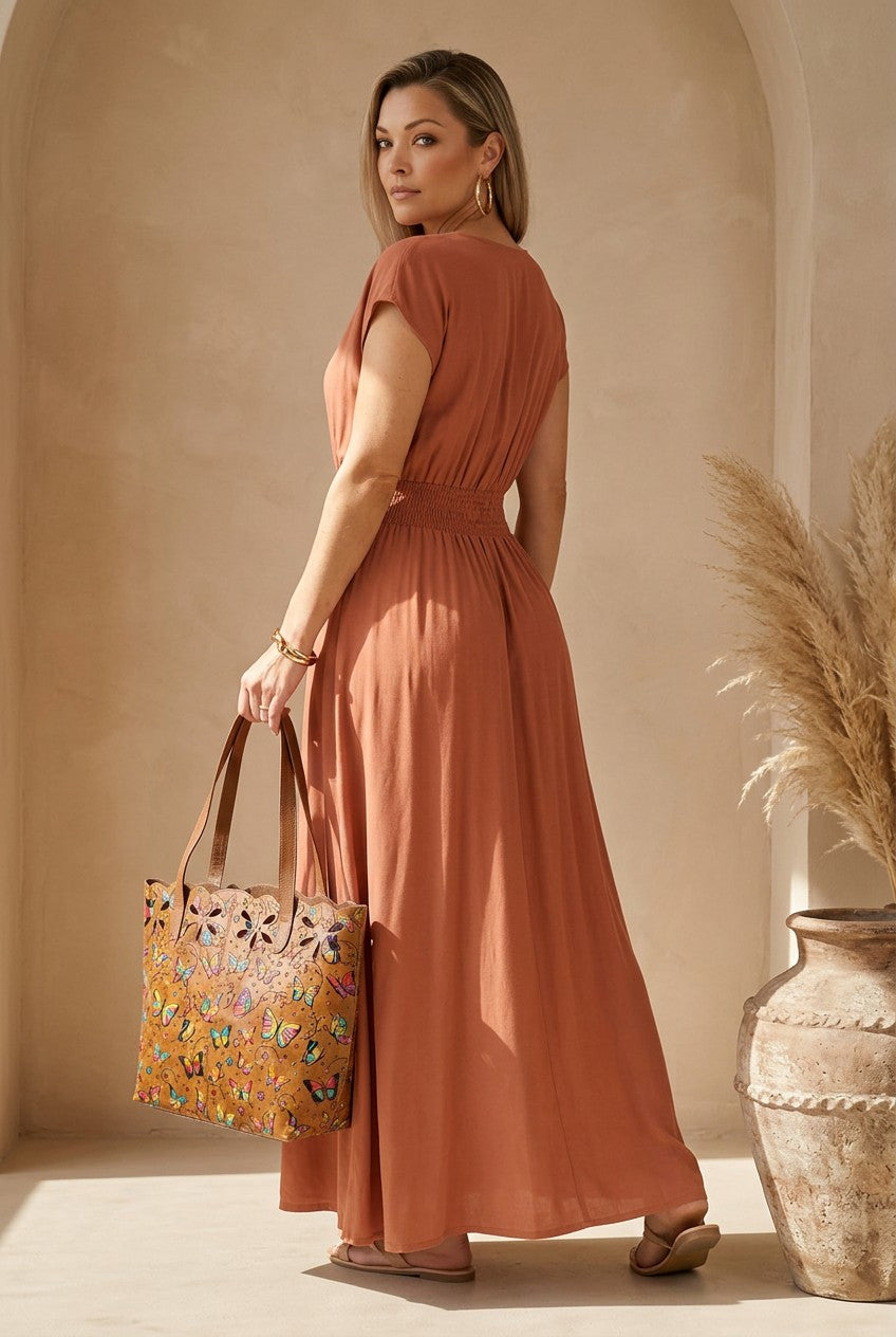 Coral Sands Ribbed Midi