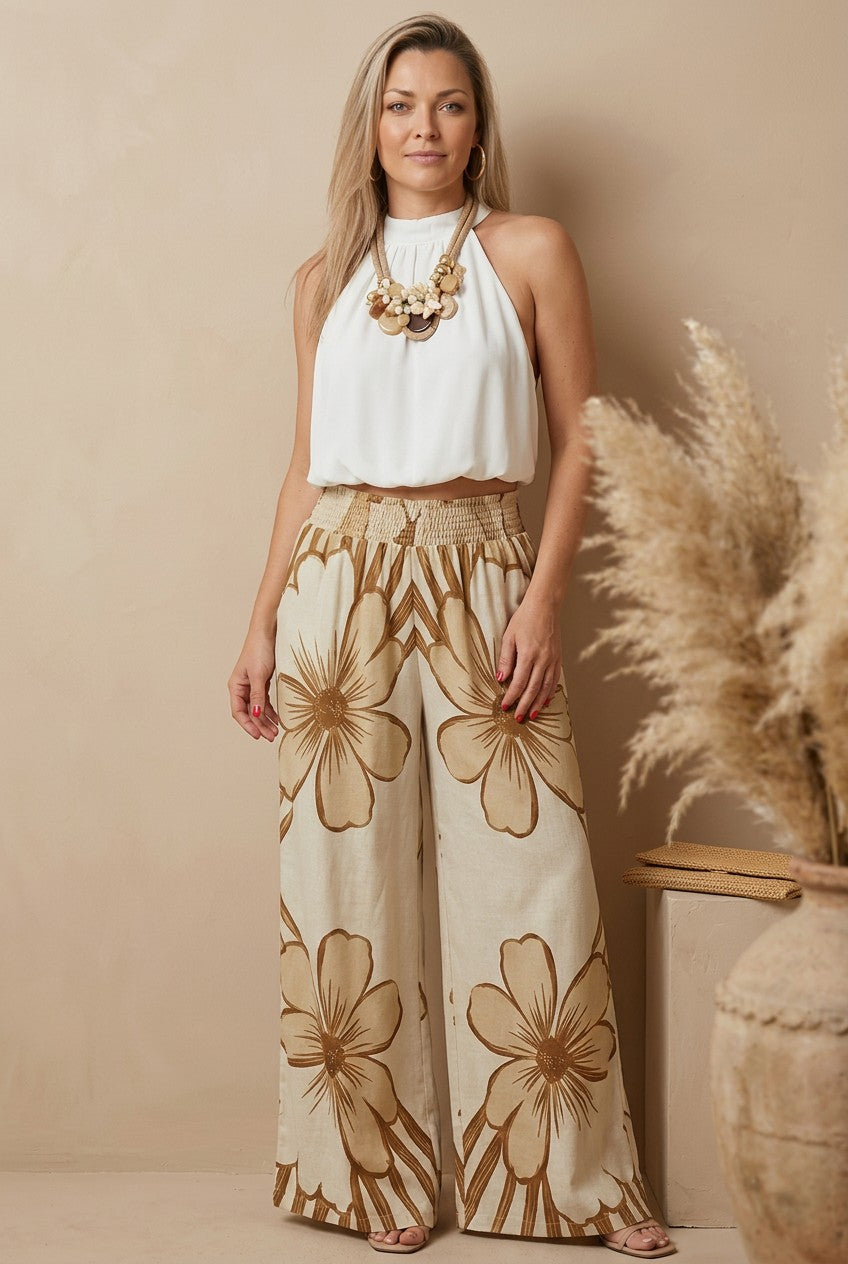 Leaf Palazzo Pants