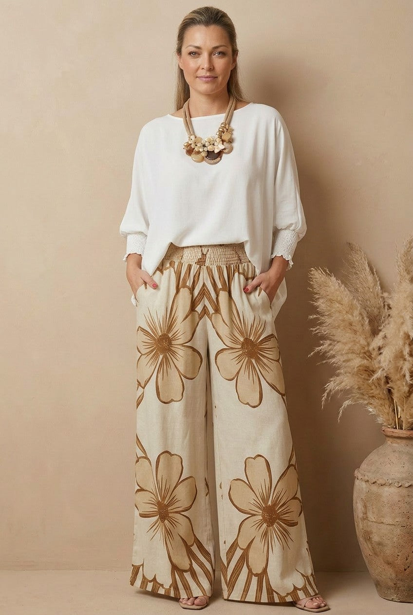 Leaf Palazzo Pants