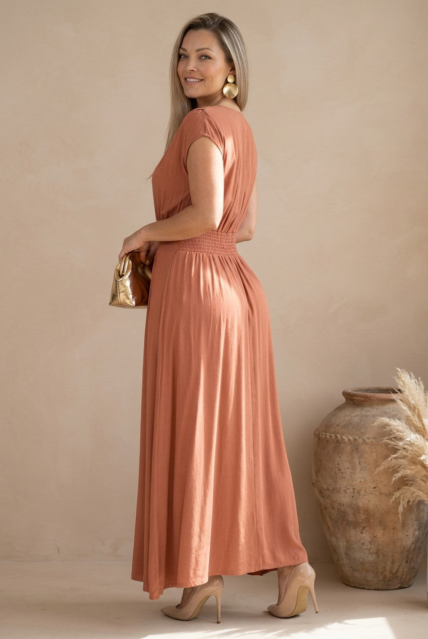 Coral Sands Ribbed Midi