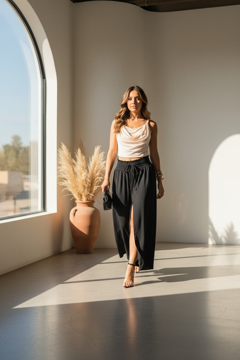Verdant Grove Palazzo Pants