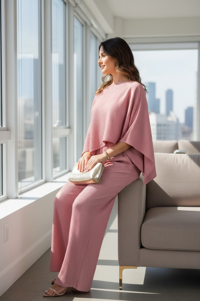 Sunkissed Square-Neck Two-Piece Set Rose