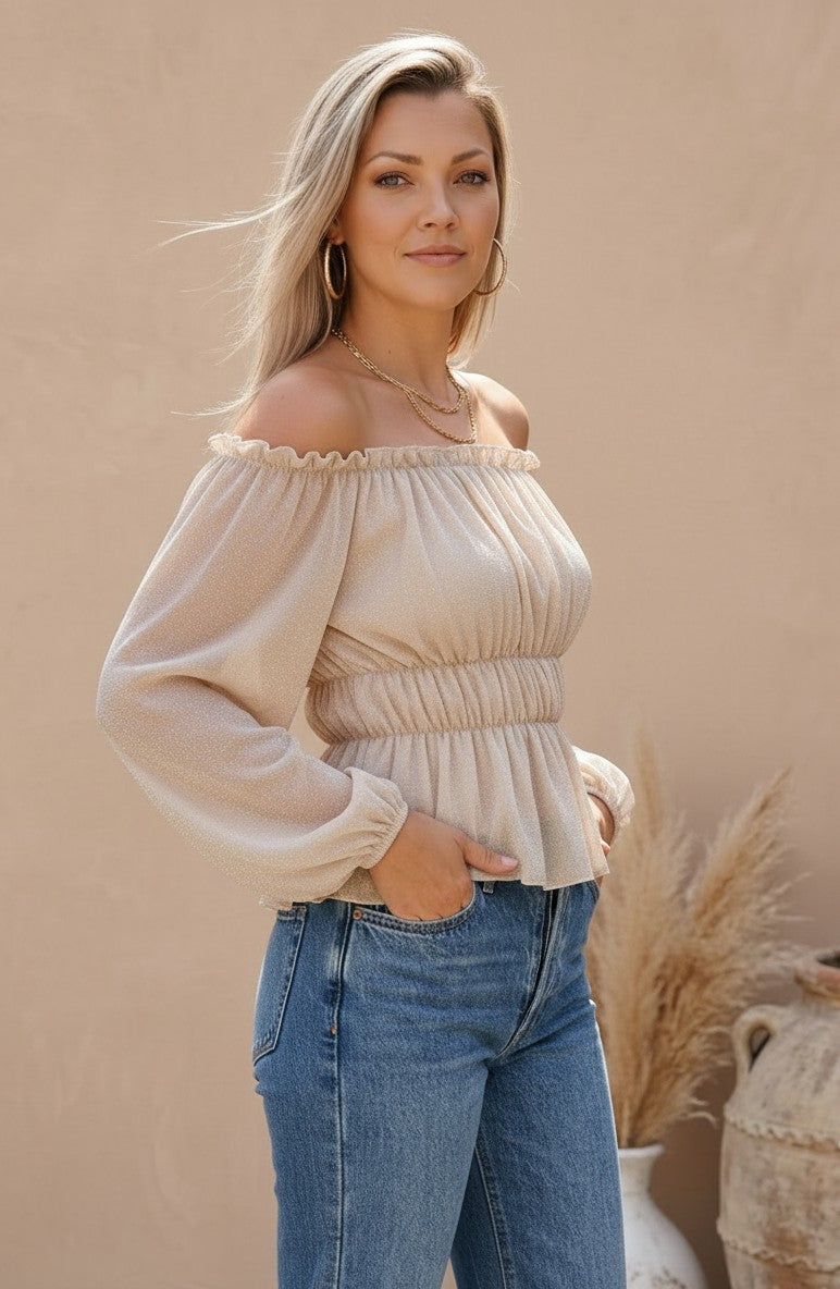 Coastal Luster Plissé Top