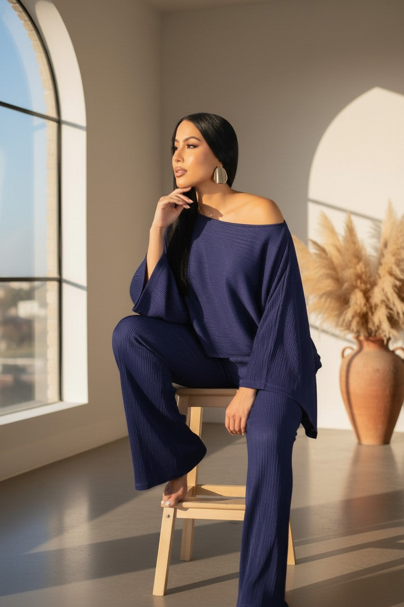 Sunkissed Square-Neck Two-Piece Set  Midnight Navy