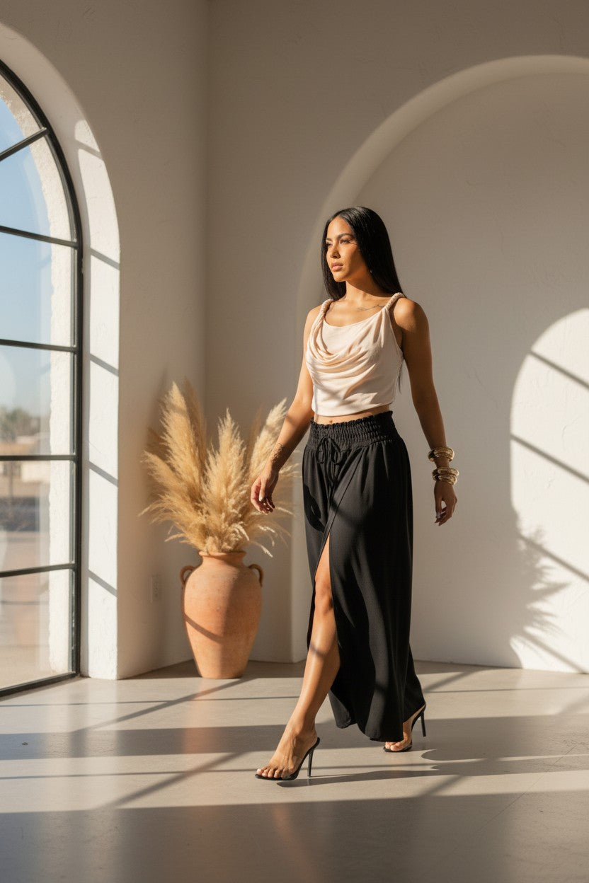 Verdant Grove Palazzo Pants