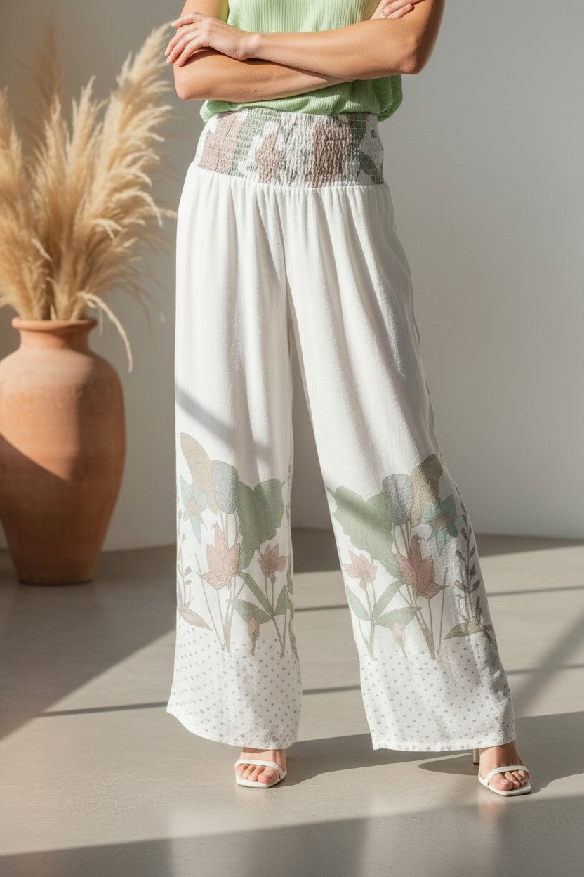 Azure Palms Wide-Leg Palazzo
