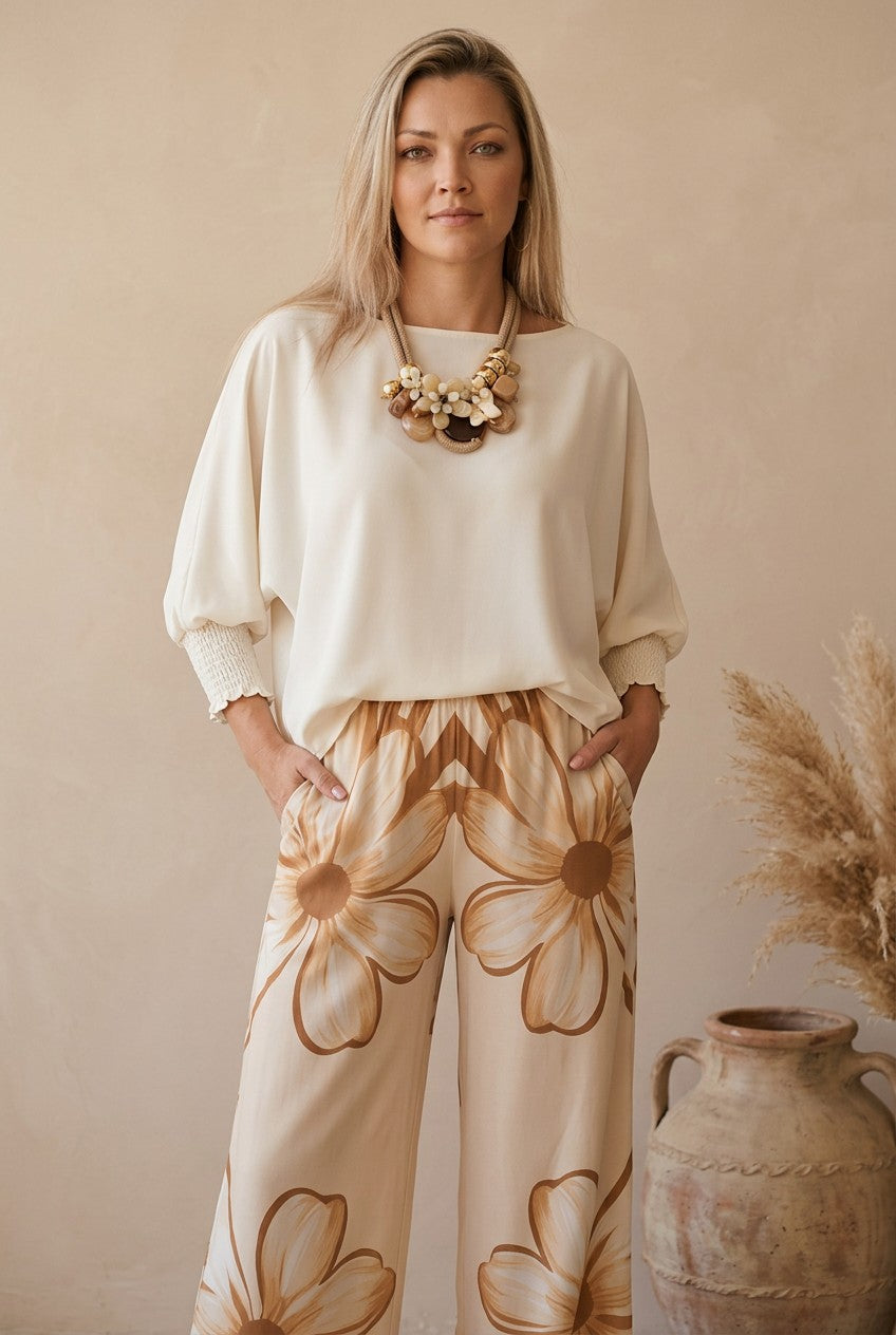 Leaf Palazzo Pants