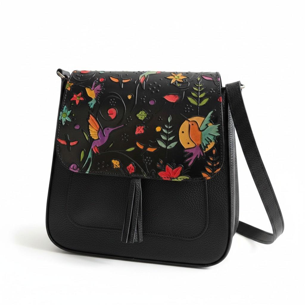 Artisan Genuine leather Hand Painted Crossbody Bag