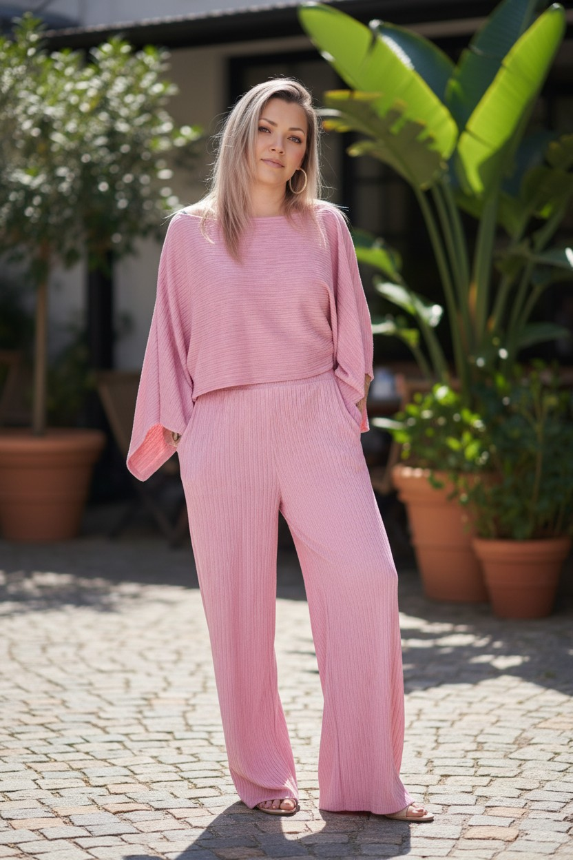 Sunkissed Square-Neck Two-Piece Set Rose